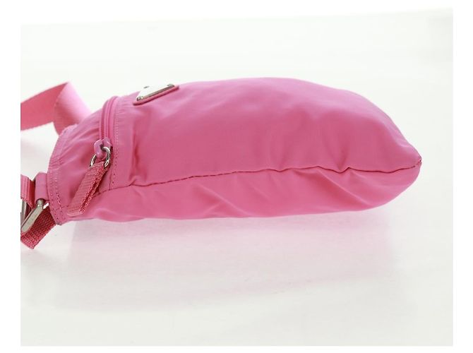 Borsa a Spalla PRADA Nylon Rosa Argento Auth 170698V - vista 5