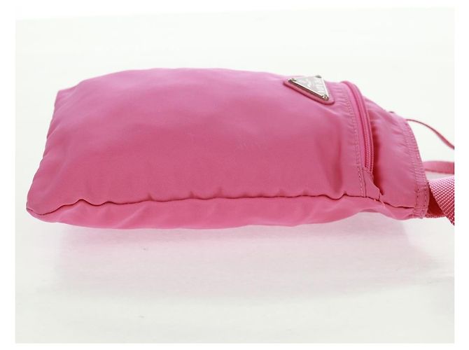 Borsa a Spalla PRADA Nylon Rosa Argento Auth 170698V - vista 6