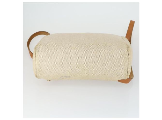 Hermès HERMES Herbag Ad PM Rucksack Canvas Leder 2in1 Beige Silber Auth 168174 - Ansicht 11