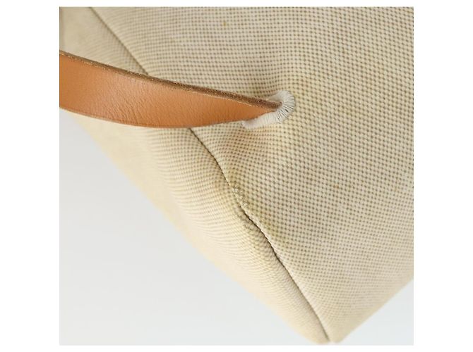 Hermès HERMES Herbag Ad PM Rucksack Canvas Leder 2in1 Beige Silber Auth 168174 - Ansicht 15