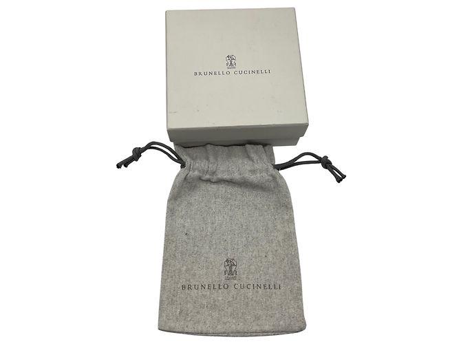 Braun / Silber Multi-Ketten verzierter Ledergürtel von Brunello Cucinelli - Ansicht 4