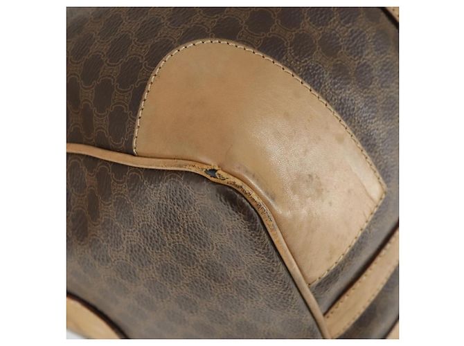 Céline Borsa Boston in tela Macadam CELINE in pelle PVC marrone oro Auth 169100 D'oro - vista 11