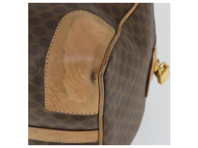 Céline Borsa Boston in tela Macadam CELINE in pelle PVC marrone oro Auth 169100 D'oro - vista 12