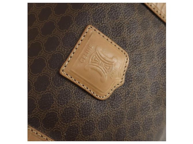 Céline Borsa Boston in tela Macadam CELINE in pelle PVC marrone oro Auth 169100 D'oro - vista 15