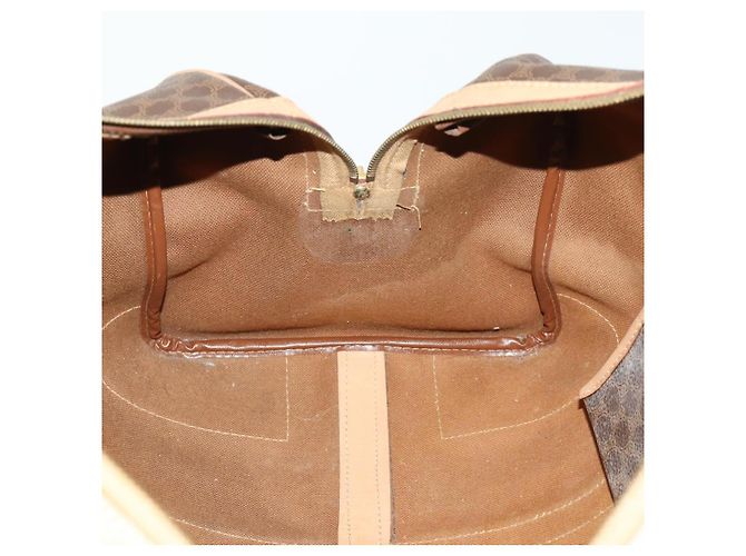 Céline Borsa Boston in tela Macadam CELINE in pelle PVC marrone oro Auth 169100 D'oro - vista 19