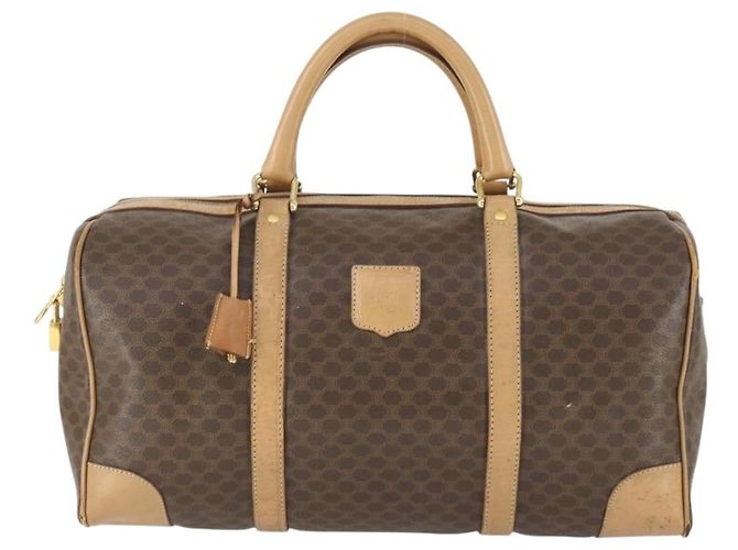 Céline Borsa Boston in tela Macadam CELINE in pelle PVC marrone oro Auth 169100 D'oro - vista 2