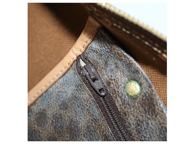 Céline Borsa Boston in tela Macadam CELINE in pelle PVC marrone oro Auth 169100 D'oro - vista 21