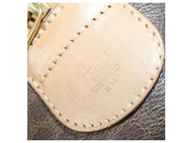 Céline Borsa Boston in tela Macadam CELINE in pelle PVC marrone oro Auth 169100 D'oro - vista 23
