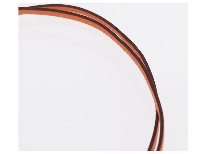 Hermès Collana HERMES Okelley GM Pelle Arancione Auth 169916SAV - vista 12