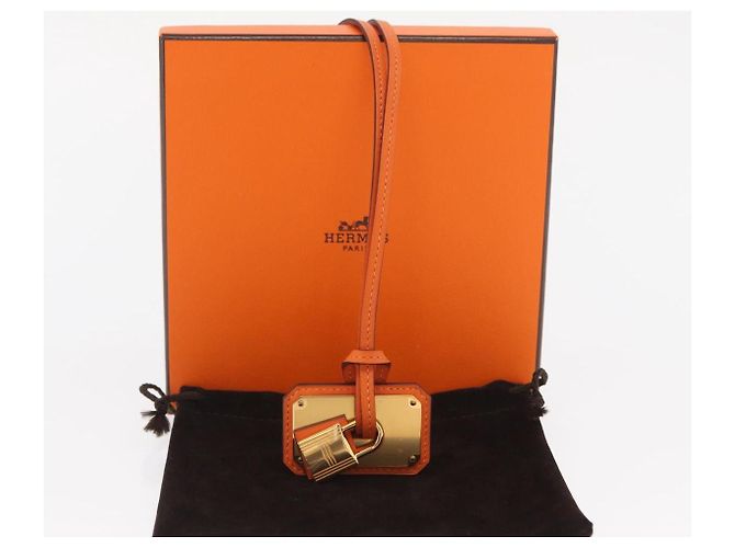 Hermès Collana HERMES Okelley GM Pelle Arancione Auth 169916SAV - vista 16