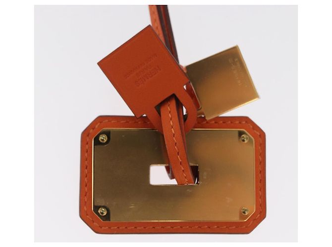 Hermès Collana HERMES Okelley GM Pelle Arancione Auth 169916SAV - vista 5