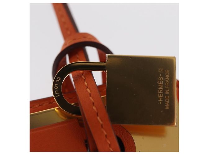 Hermès Collana HERMES Okelley GM Pelle Arancione Auth 169916SAV - vista 6