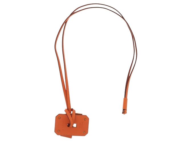 Hermès Collana HERMES Okelley GM Pelle Arancione Auth 169916SAV - vista 7