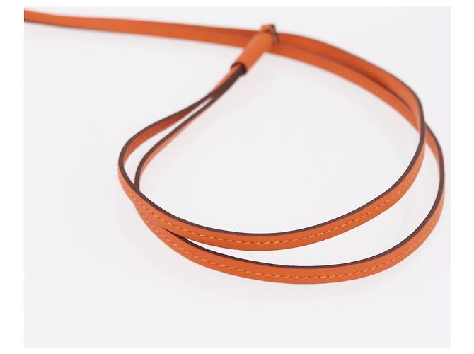 Hermès Collana HERMES Okelley GM Pelle Arancione Auth 169916SAV - vista 9