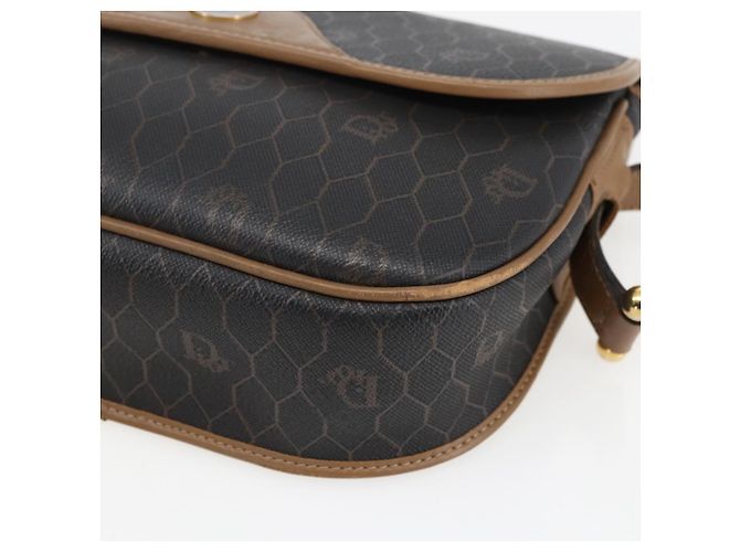 Borsa a Spalla in Tela Honeycomb PVC Nera e Dorata Auth BA10729 Christian Dior Nero D'oro - vista 10