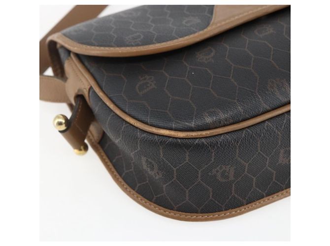 Borsa a Spalla in Tela Honeycomb PVC Nera e Dorata Auth BA10729 Christian Dior Nero D'oro - vista 11