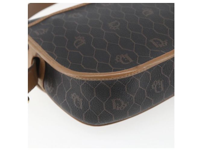 Borsa a Spalla in Tela Honeycomb PVC Nera e Dorata Auth BA10729 Christian Dior Nero D'oro - vista 13