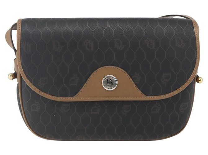Borsa a Spalla in Tela Honeycomb PVC Nera e Dorata Auth BA10729 Christian Dior Nero D'oro - vista 2