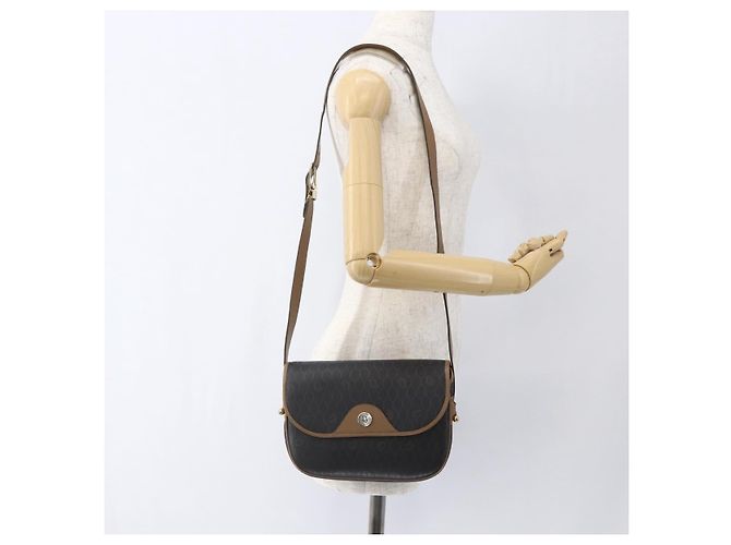 Borsa a Spalla in Tela Honeycomb PVC Nera e Dorata Auth BA10729 Christian Dior Nero D'oro - vista 24