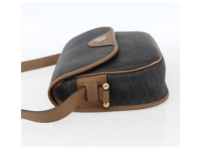 Borsa a Spalla in Tela Honeycomb PVC Nera e Dorata Auth BA10729 Christian Dior Nero D'oro - vista 4