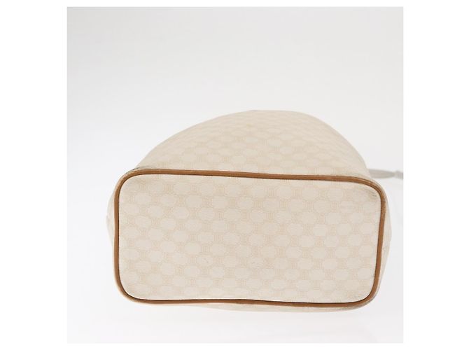 Céline Bolso de hombro de lona Macadam CELINE en cuero PVC blanco y dorado Auth 169899 - vista 10