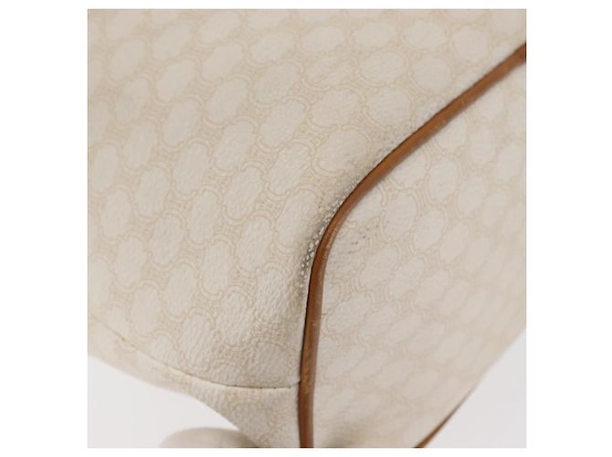 Céline Bolso de hombro de lona Macadam CELINE en cuero PVC blanco y dorado Auth 169899 - vista 13