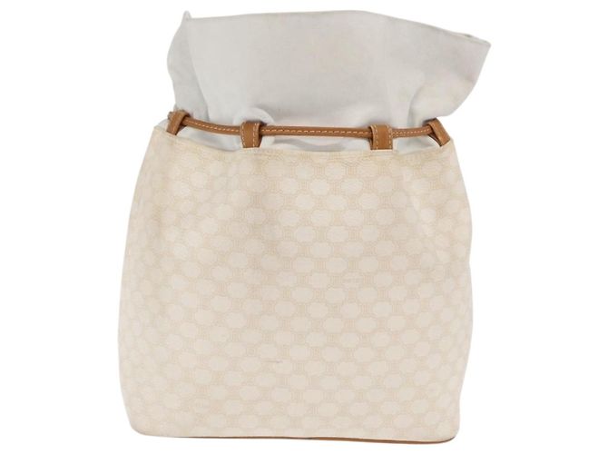 Céline Bolso de hombro de lona Macadam CELINE en cuero PVC blanco y dorado Auth 169899 - vista 3