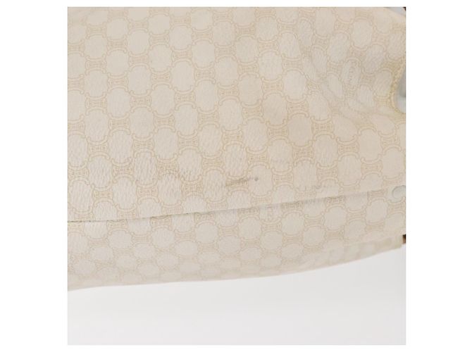Céline Bolso de hombro de lona Macadam CELINE en cuero PVC blanco y dorado Auth 169899 - vista 5