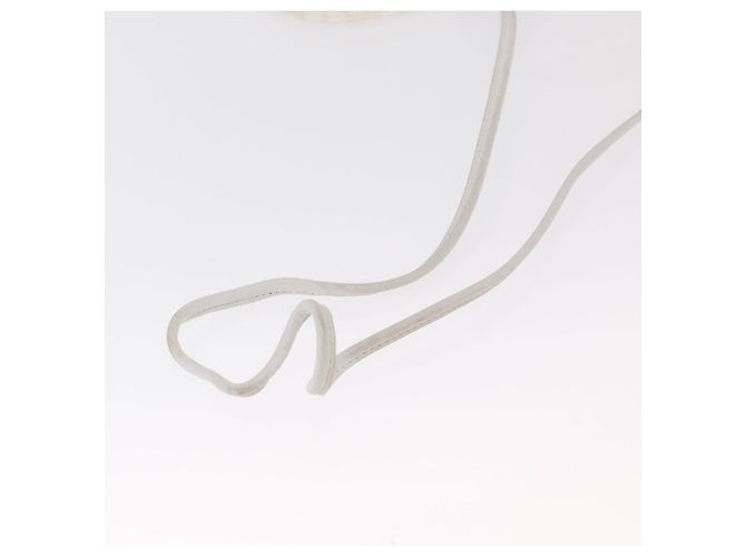 Céline Bolso de hombro de lona Macadam CELINE en cuero PVC blanco y dorado Auth 169899 - vista 8