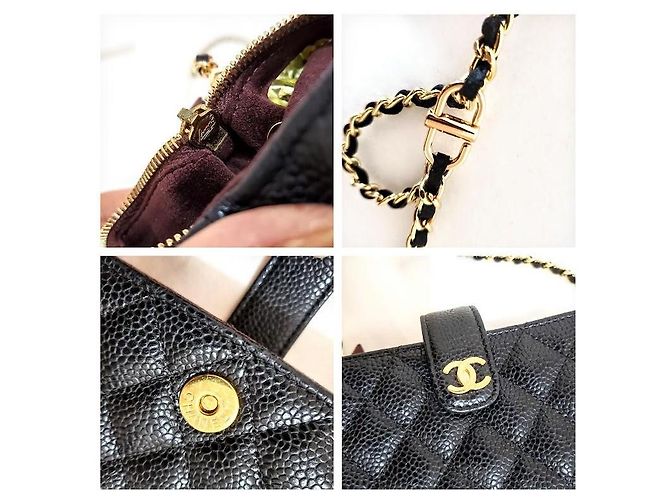 Chanel Clutch Acolchado Matelassé Negro - vista 3