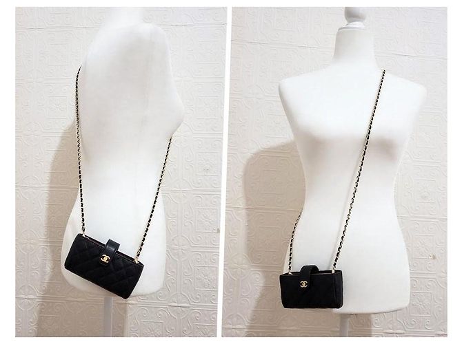 Chanel Clutch Acolchado Matelassé Negro - vista 6