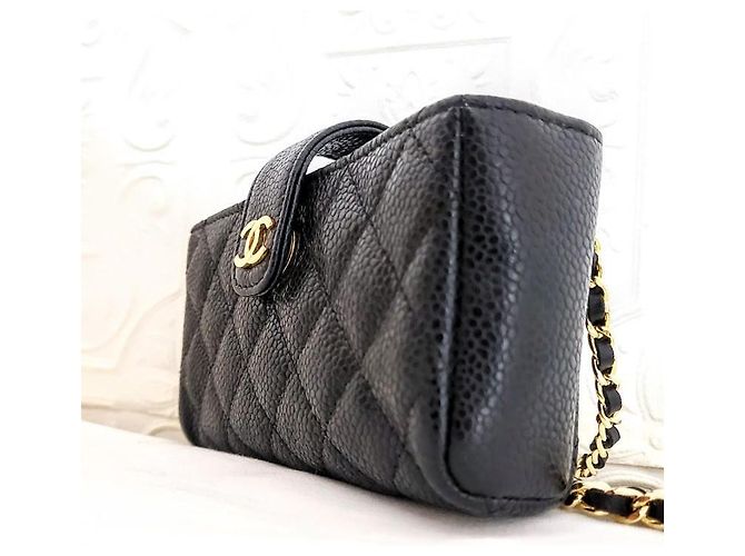 Chanel Clutch Acolchado Matelassé Negro - vista 7