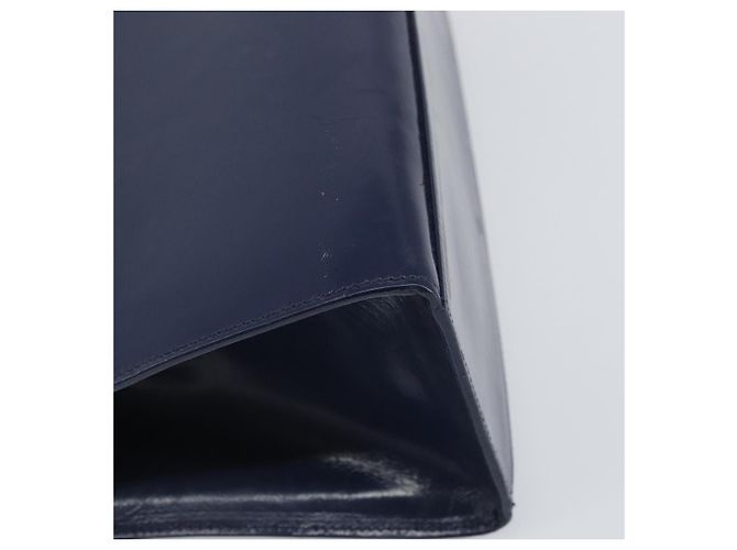 Céline Borsa a mano CELINE in pelle blu navy oro Auth 171637 D'oro - vista 13