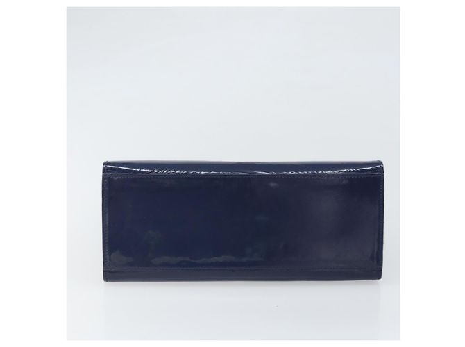 Céline Borsa a mano CELINE in pelle blu navy oro Auth 171637 D'oro - vista 9