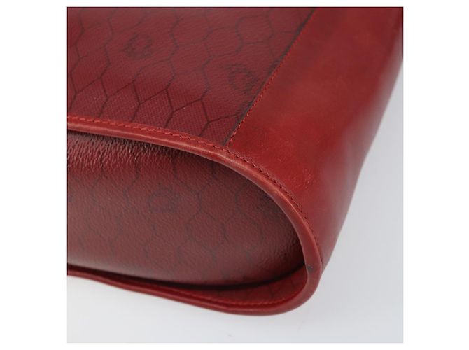 Borsa a spalla in tela a nido d'ape PVC rossa e oro Christian Dior Auth 169756 - vista 10
