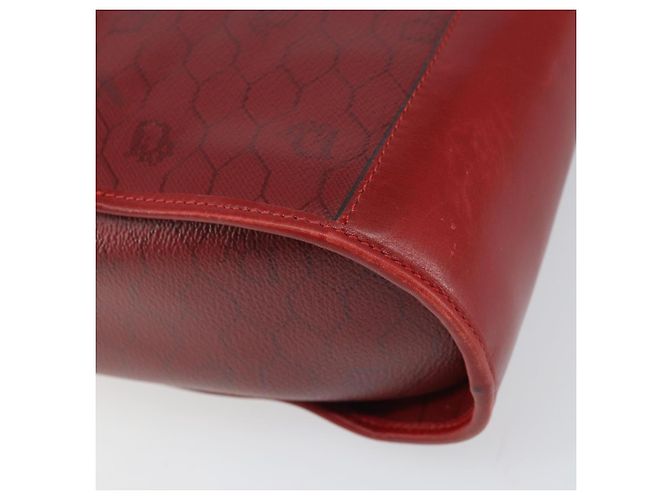 Borsa a spalla in tela a nido d'ape PVC rossa e oro Christian Dior Auth 169756 - vista 12