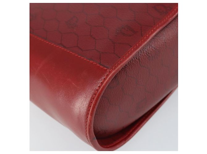 Borsa a spalla in tela a nido d'ape PVC rossa e oro Christian Dior Auth 169756 - vista 13