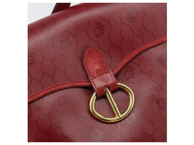 Borsa a spalla in tela a nido d'ape PVC rossa e oro Christian Dior Auth 169756 - vista 14