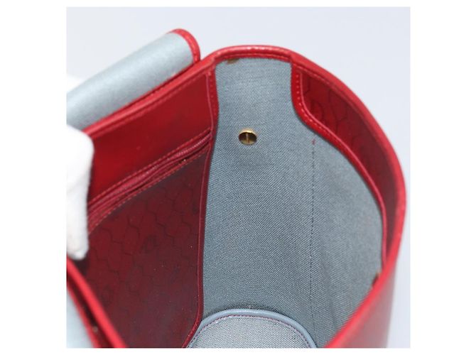 Borsa a spalla in tela a nido d'ape PVC rossa e oro Christian Dior Auth 169756 - vista 18