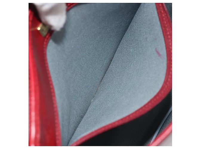 Borsa a spalla in tela a nido d'ape PVC rossa e oro Christian Dior Auth 169756 - vista 21