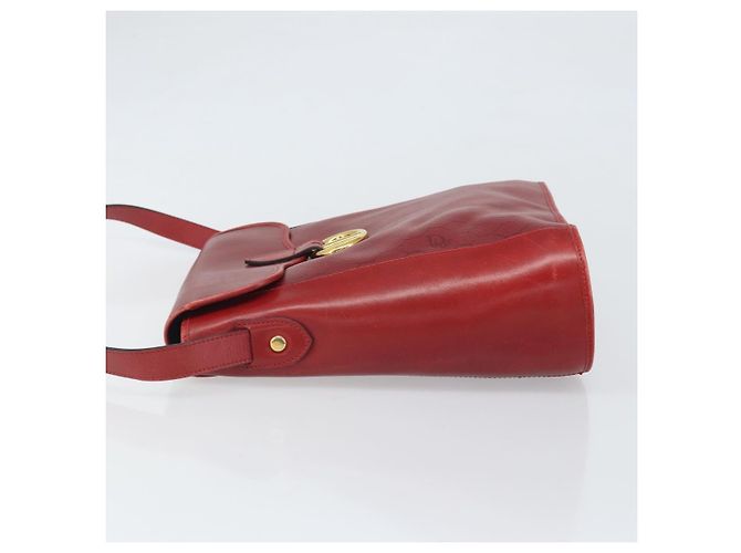 Borsa a spalla in tela a nido d'ape PVC rossa e oro Christian Dior Auth 169756 - vista 5