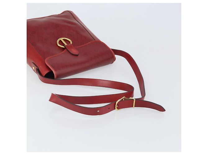 Borsa a spalla in tela a nido d'ape PVC rossa e oro Christian Dior Auth 169756 - vista 7