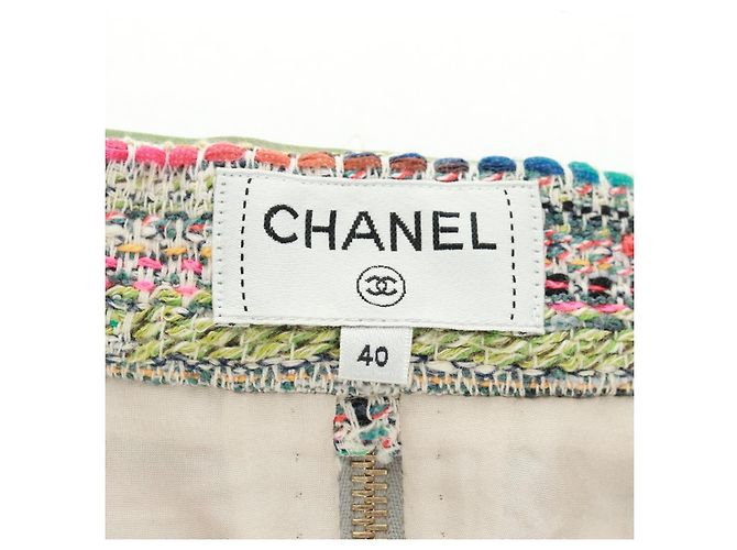 Gonna CHANEL Tweed Multicolore CC Auth 170807V - vista 11