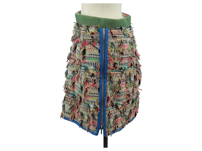 Gonna CHANEL Tweed Multicolore CC Auth 170807V - vista 3