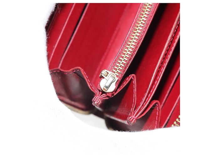 LOUIS VUITTON Cartera Zippy Vernis Pomme D'amour M91981 LV Auth BA10580 Roja - vista 10