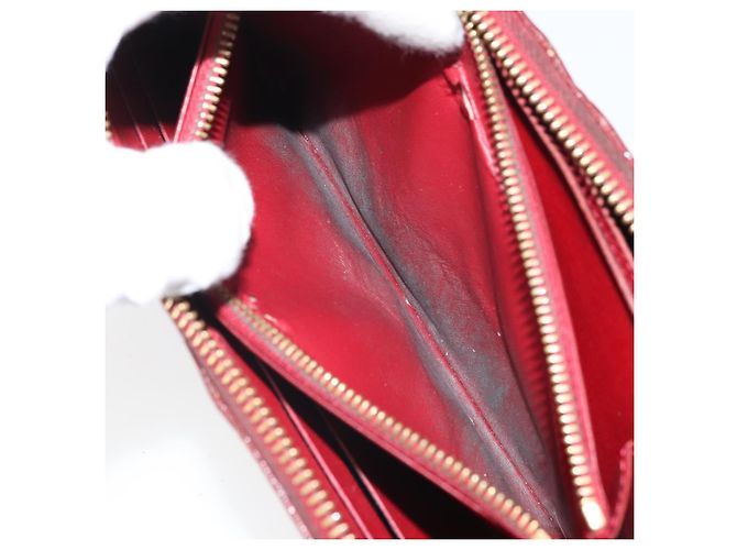 LOUIS VUITTON Cartera Zippy Vernis Pomme D'amour M91981 LV Auth BA10580 Roja - vista 11