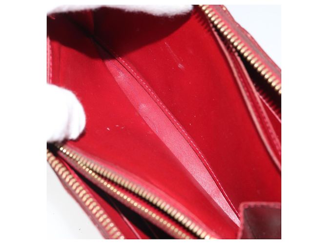 LOUIS VUITTON Cartera Zippy Vernis Pomme D'amour M91981 LV Auth BA10580 Roja - vista 21