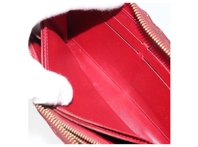 LOUIS VUITTON Cartera Zippy Vernis Pomme D'amour M91981 LV Auth BA10580 Roja - vista 23