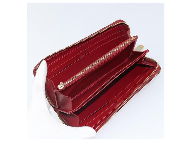 LOUIS VUITTON Cartera Zippy Vernis Pomme D'amour M91981 LV Auth BA10580 Roja - vista 9