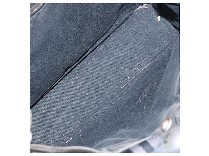 Hermès HERMES Borsa Fourre Tout PM in Tela Nera Argento Auth ti3705 Nero - vista 15
